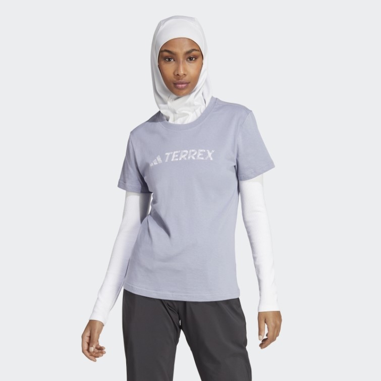 Terrex Classic Logo Tee Adidas Argent Violet
