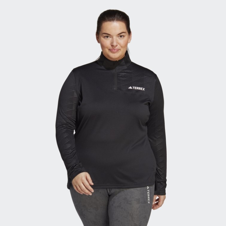 Haut à Manches Longues Adidas Terrex Multi Demi-zip (grande Taille) Noir