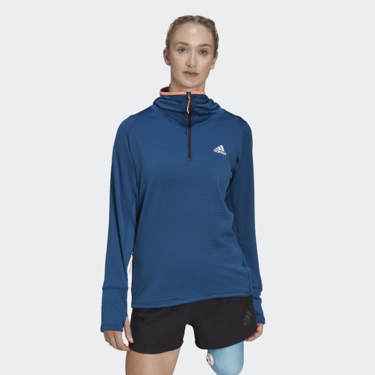 Adidas X-city Fleece Running Sweat à Capuche Manches Longues Marine
