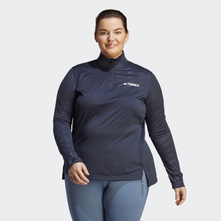 Encre Adidas Terrex Multi Demi-zip à Manches Longues (taille Plus)