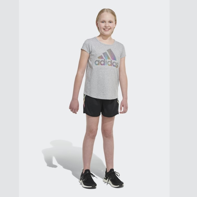 Adidas Short En Maille à Rayures Dégradées (taille étendue) Noir
