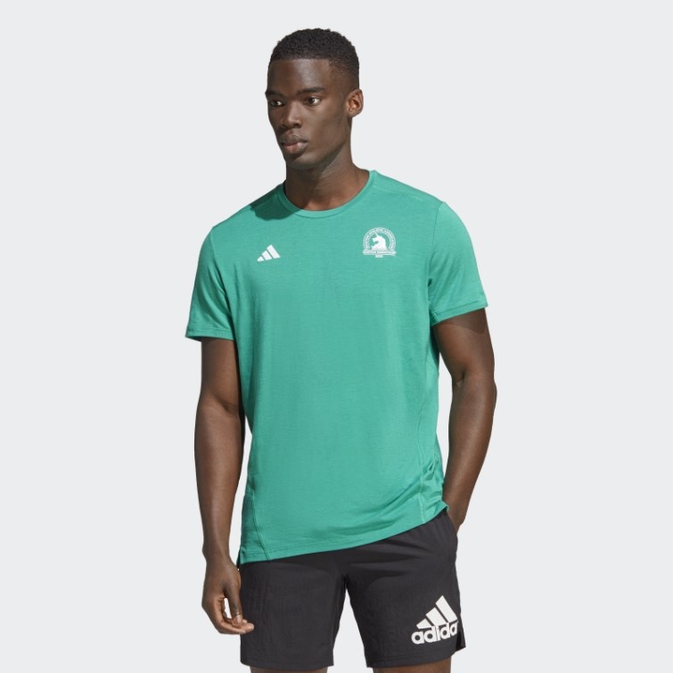 Adidas Boston Marathon 2023 Nature Running Tee Court Vert
