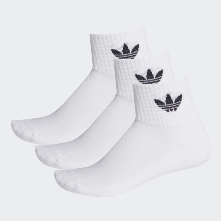 Socquettes Mi-hautes Blanches - 3 Paires Adidas