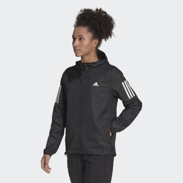 Adidas Coupe-vent De Running à Capuche Noir Own The Run