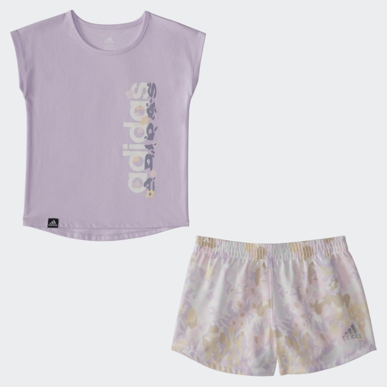 Adidas Igtee Wvn Aop Short Set Violet Teinte Mel