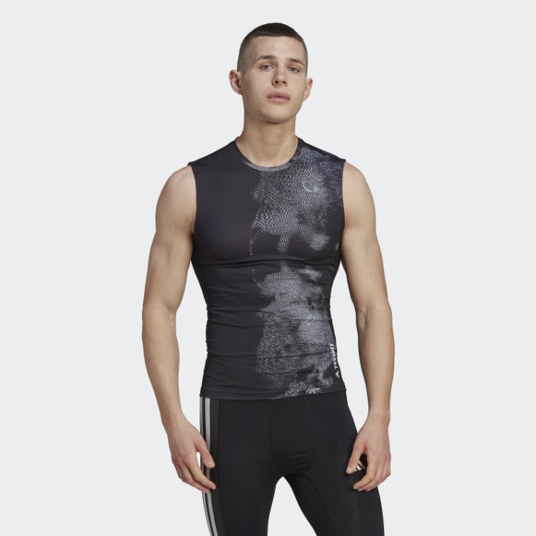 T-shirt Sans Manches Adidas Techfit Allover Print Training Multicolore
