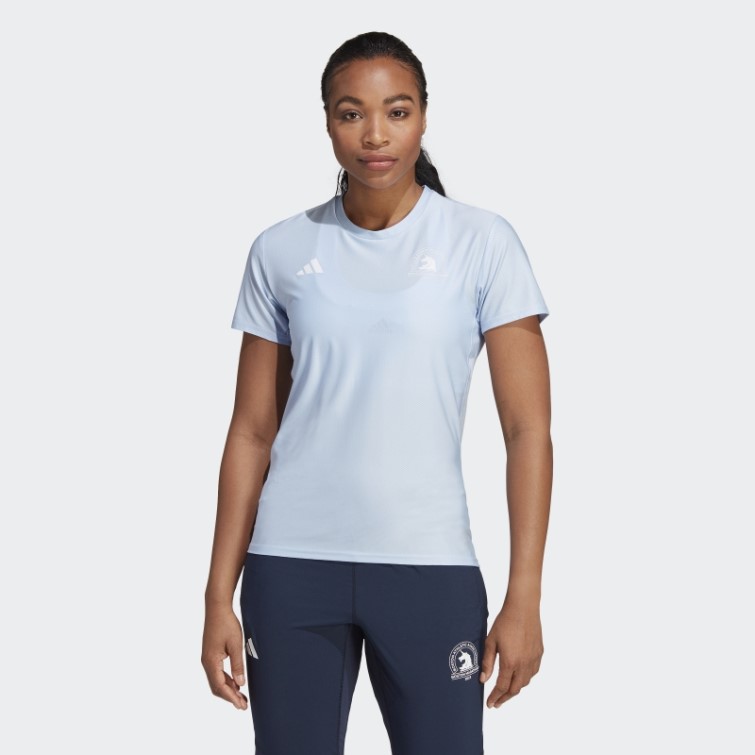 Boston Marathon 2023 Running Tee Bleu Aube Adidas