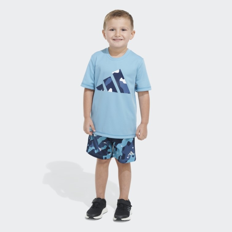 Short Adidas Poly Tee Camo Bleu