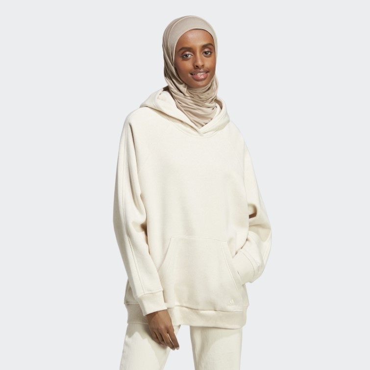 Adidas Ecru Tint Mel All Szn Polaire Boyfriend Sweat à Capuche