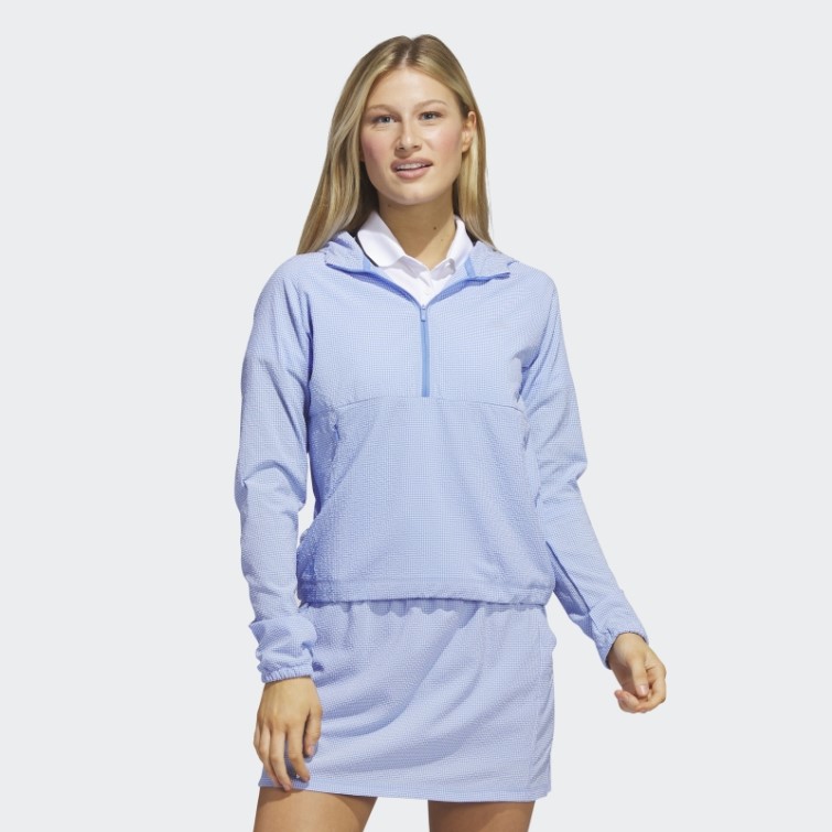 Sweat à Capuche Golf Seersucker 1/4-zip Adidas Bleu