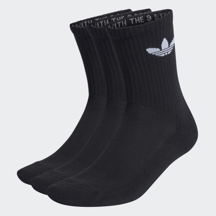 Adidas Chaussettes Mi-hautes Matelassées Trèfle 3 Paires Blanc