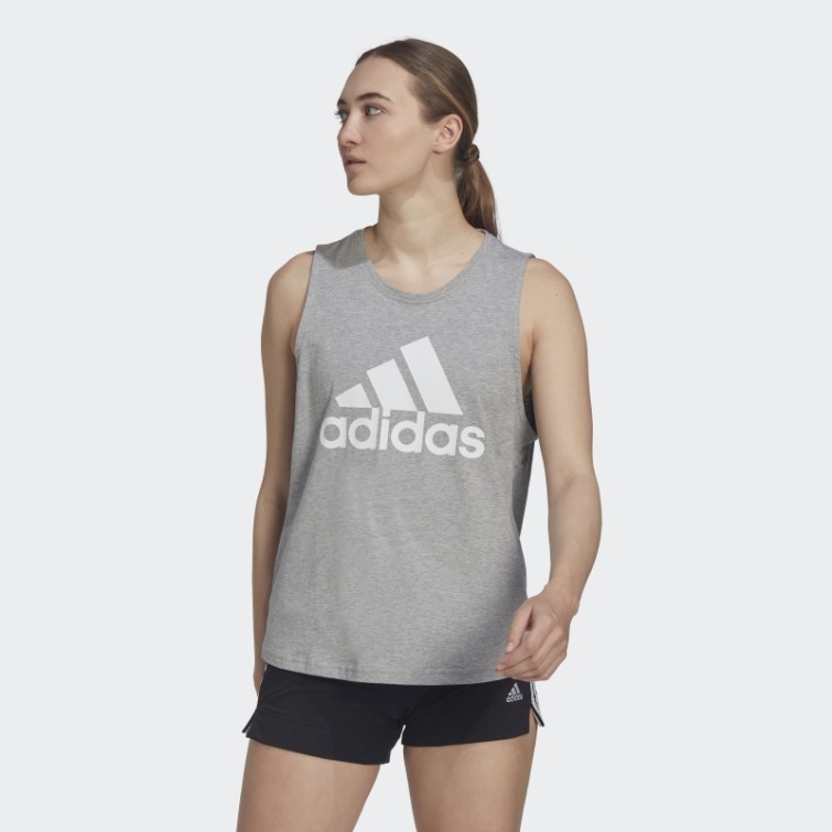 Débardeur Gros Logo Essentials Gris Moyen Adidas