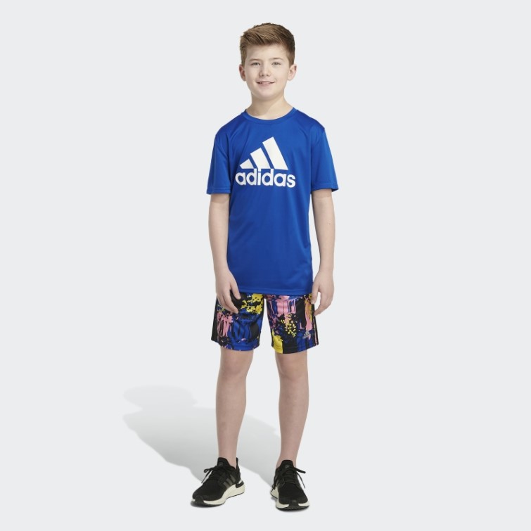 Adidas Short Bleu Royal Imprimé Back To Nature
