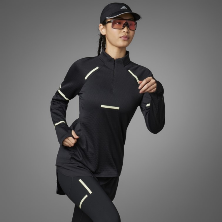 Adidas Reflect At Night X-city Haut De Course à Manches Longues Noir
