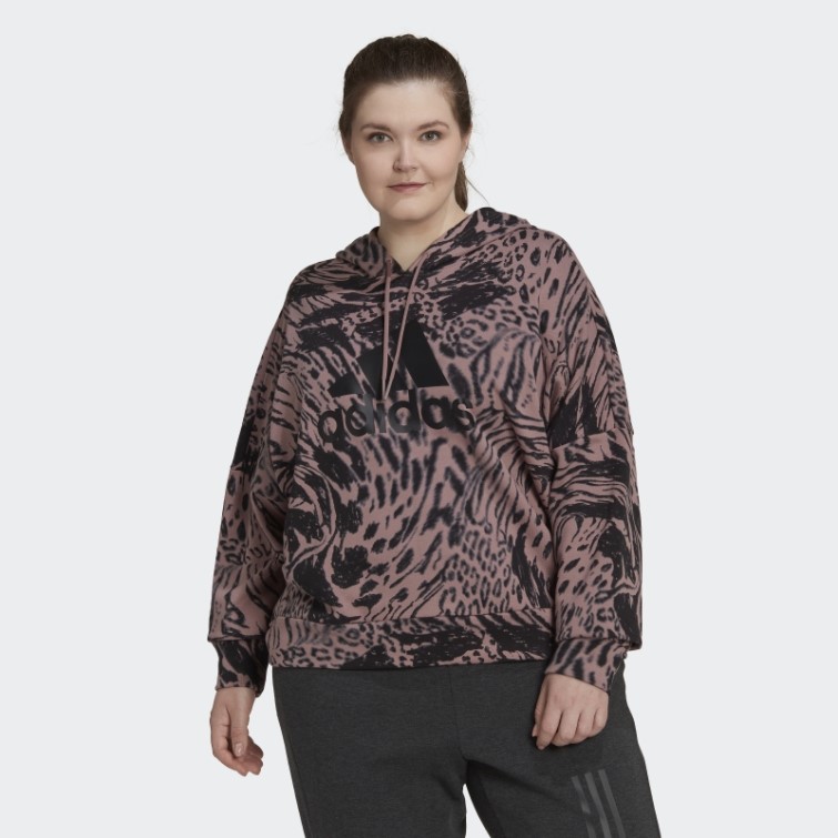 Sweat à Capuche Imprimé Animal Violet Adidas Future Icons (taille Plus)