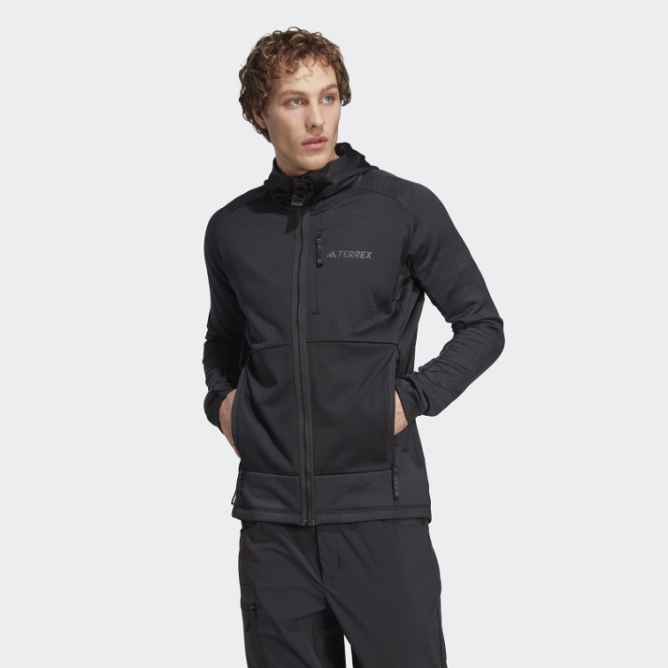 Veste Polaire De Randonnée à Capuche Adidas Terrex Tech Flooce Noir