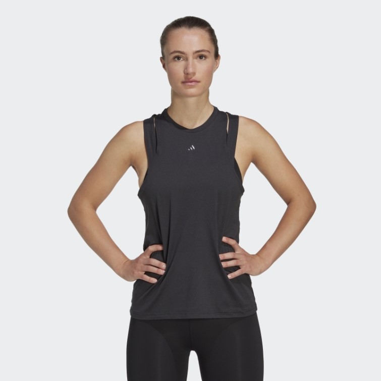 Aeroready Train Essentials 3 Bar Logo Débardeur Noir Adidas