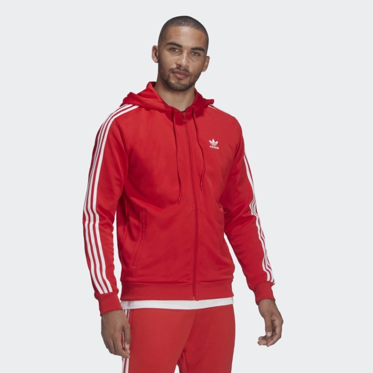 Adicolor Classics Veste De Survêtement Zippée à Capuche Adidas Rouge