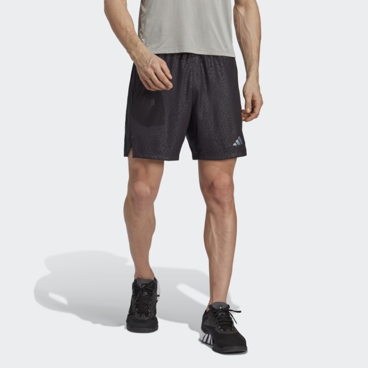 Short D'entraînement En Pu Imprimé Adidas Noir