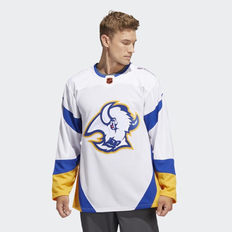Maillot Adidas Sabres Authentique Reverse Wordmark Blanc