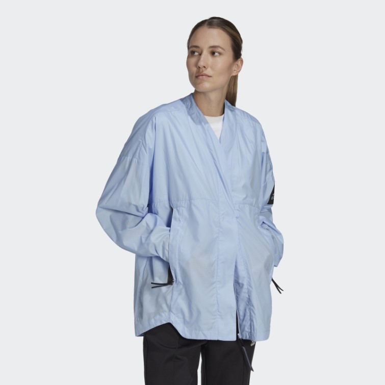 Bleu Aube Adidas Myshelter Windweave Cardigan