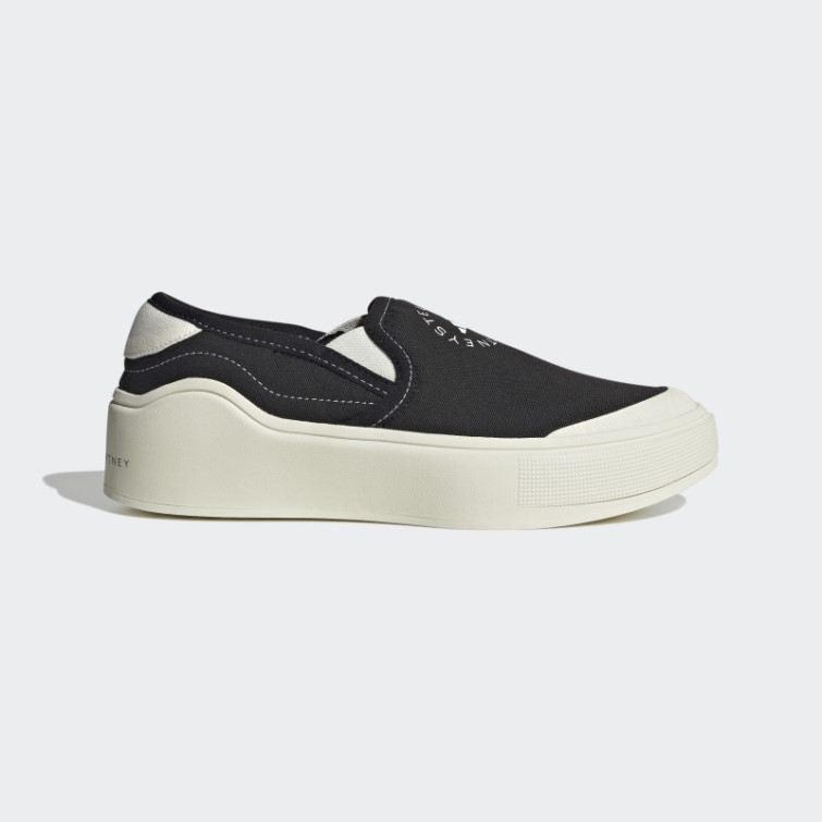 Adidas By Stella Mccartney Court Slip-on Chaussures Noir Chaud