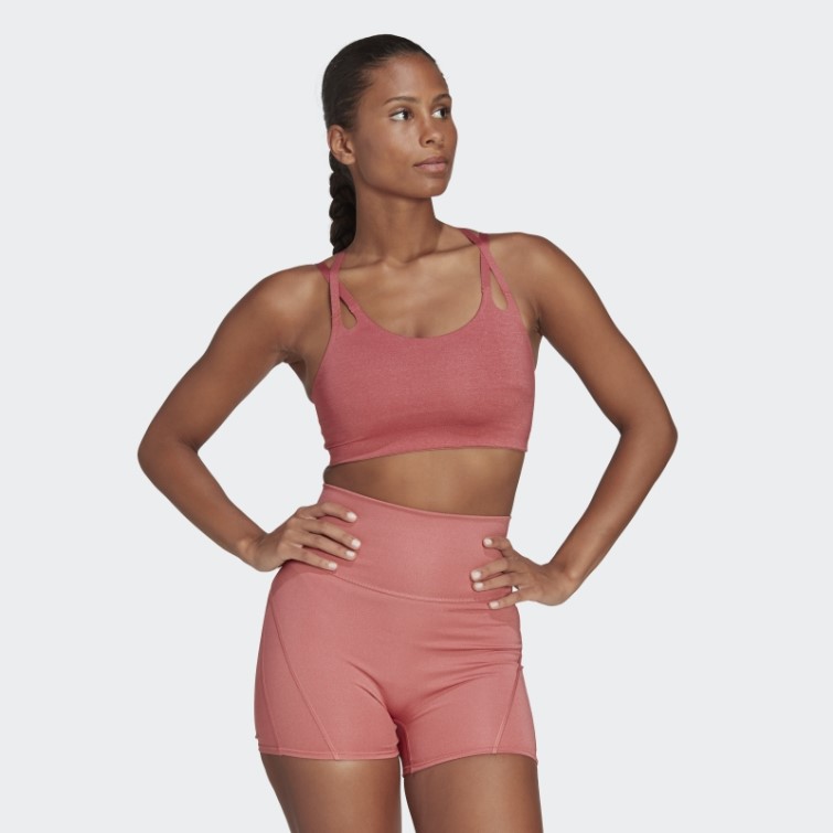 Brassière De Yoga Luxe Studio Light-support Fire Adidas Rouge