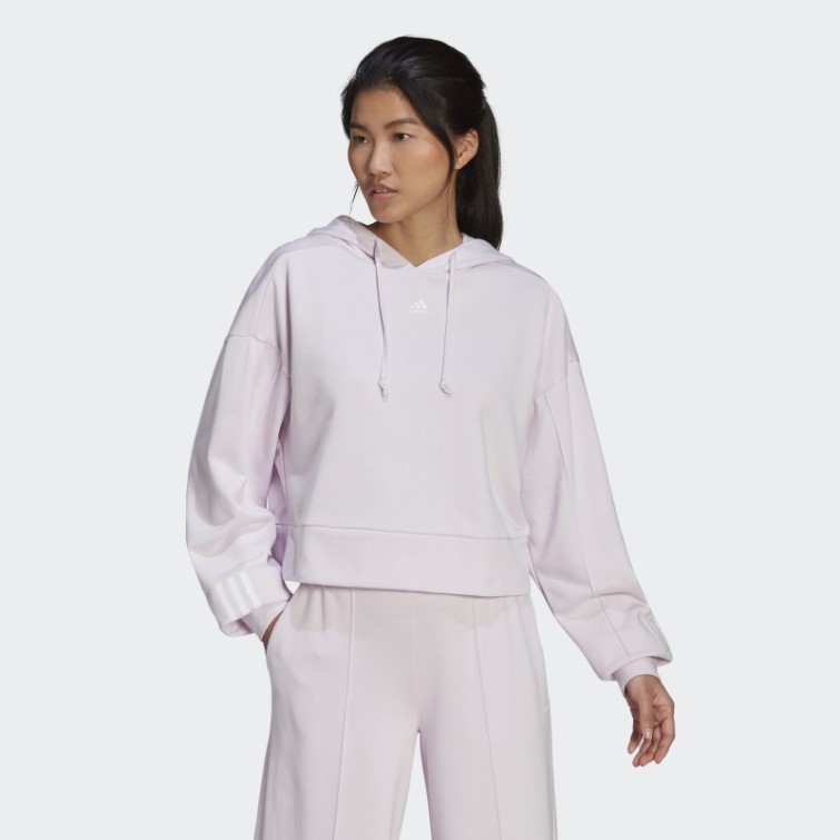 Adidas Sweat à Capuche Rose Hyperglam French Terry