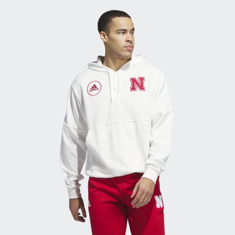 Sweat à Capuche Zippé Sans Teinture Cornhuskers Adidas Non Teint
