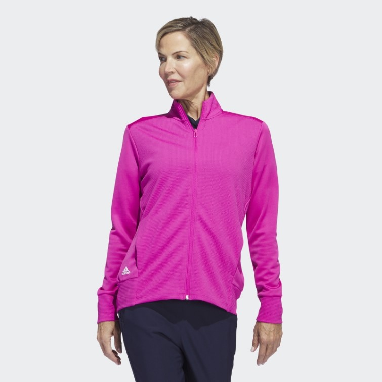 Adidas Veste Fuchsia Texturée Entièrement Zippée Mode