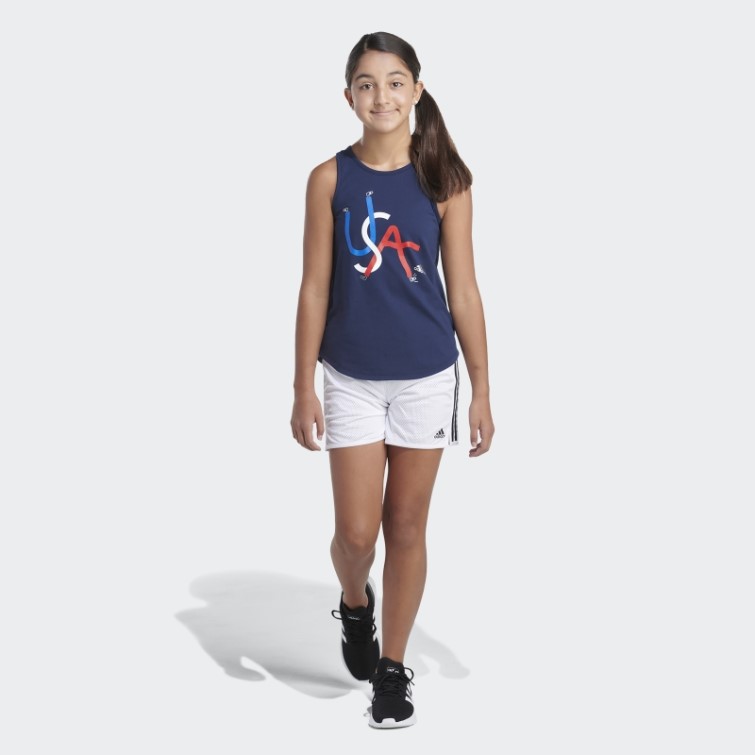 Débardeur Bleu Marine à Ourlet Arrondi Adidas