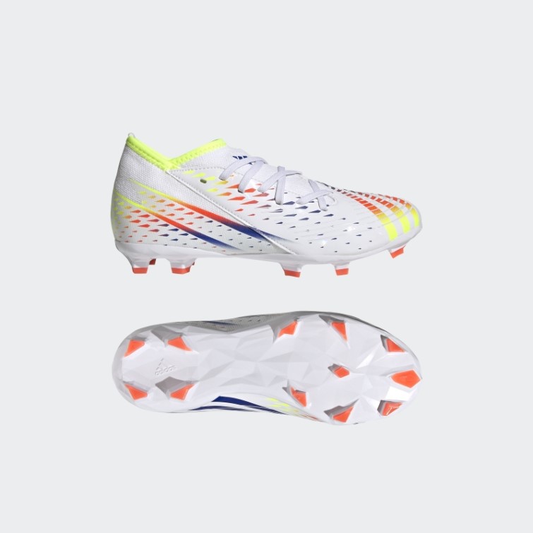 Predator Edge.3 Chaussures De Sol Ferme Adidas Blanc