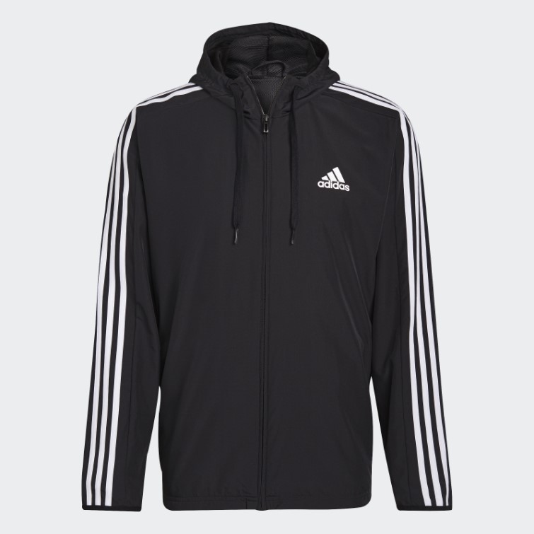 Coupe-vent Adidas Essentials Woven 3-stripes Noir