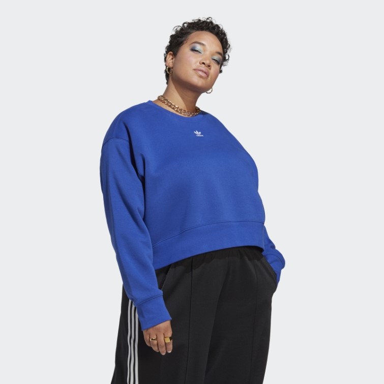 Sweat Adicolor Essentials Crew (grande Taille) Bleu Adidas