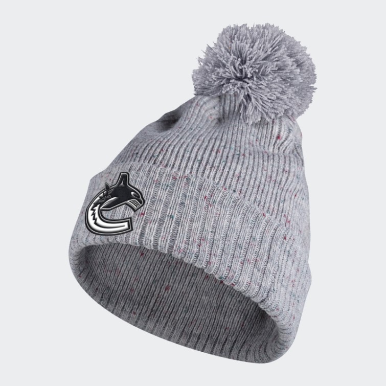 Canucks Speckle Cuffed Pom Bonnet Gris Adidas