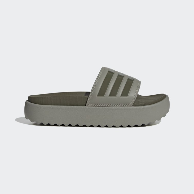 Adidas Adilette Plate-forme Diapositives Argent Galet
