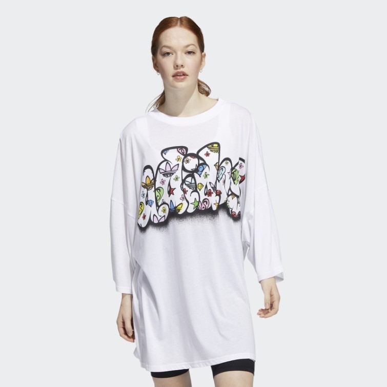 Jeremy Scott Tee Robe Adidas Blanc