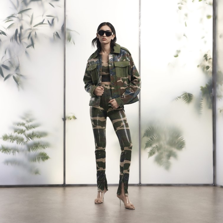 Pantalon à Sequins Camouflage Aop Adidas
