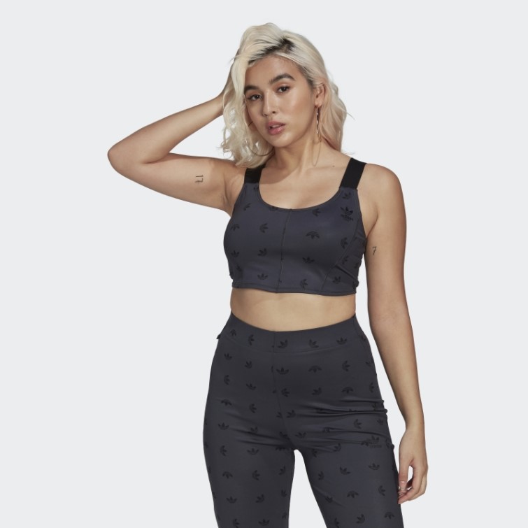 Top Corset Imprimé Gris Nuit Adidas