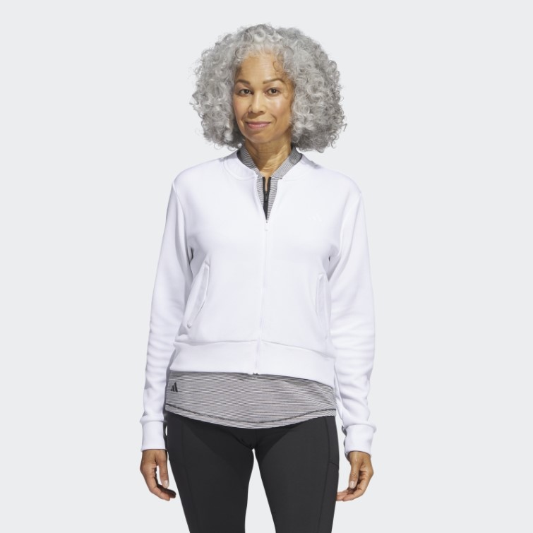 Blouson Aviateur De Golf En Maille Adidas Blanc Mode