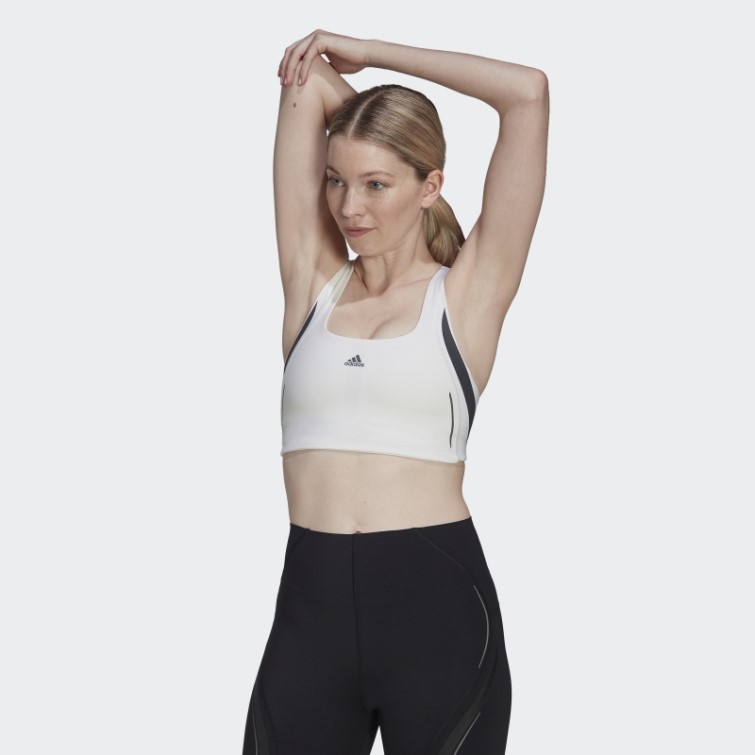 Soutien-gorge D'entraînement à Maintien Moyen Powerimpact Luxe Adidas Blanc