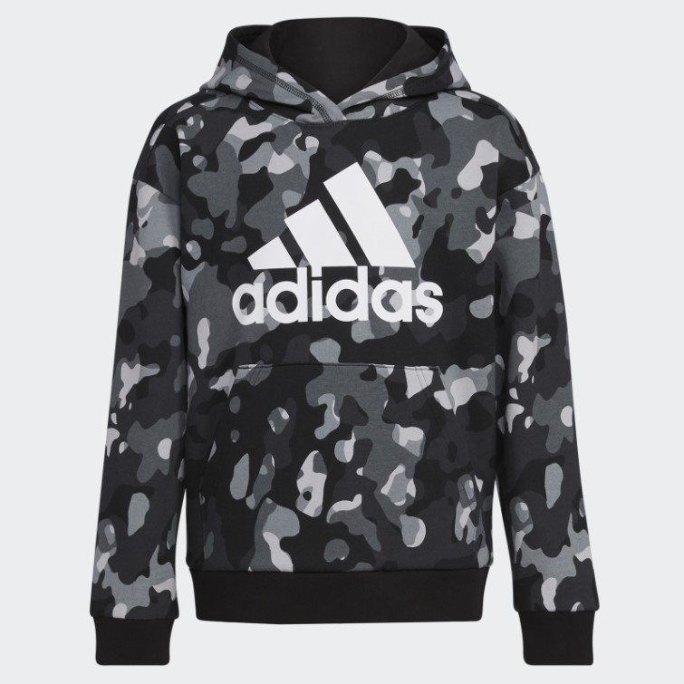 Sweat à Capuche Imprimé Camouflage Noir Adidas