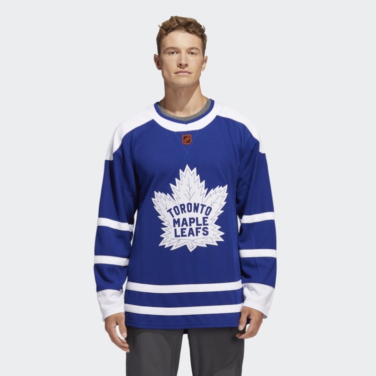Royal 08 Ccm-sld Adidas Maple Leafs Authentique Reverse Retro Wordmark Jersey