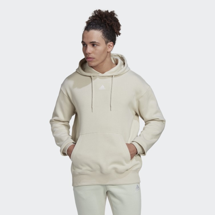 Adidas Essentials Feelvivid Sweat à Capuche En Molleton De Coton Aluminium