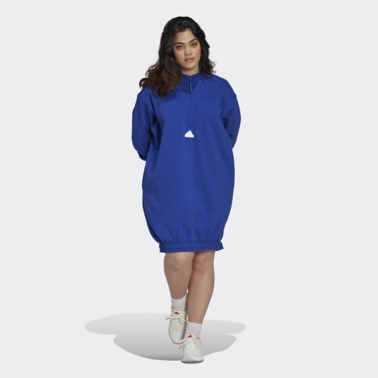Adidas Robe Pull Demi-zip (grande Taille) Bleu