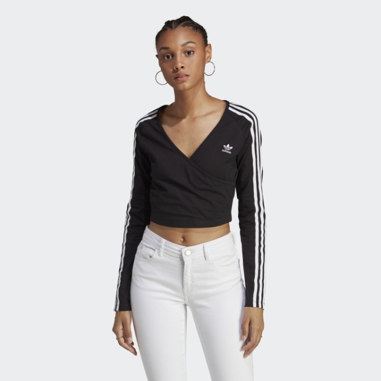 Adicolor Classics Crop T-shirt Noir à Manches Longues Adidas