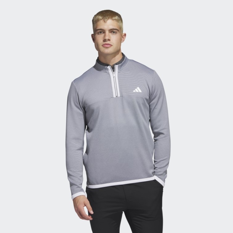 Pull De Golf 1/4 Zip Microdot Blanc Adidas