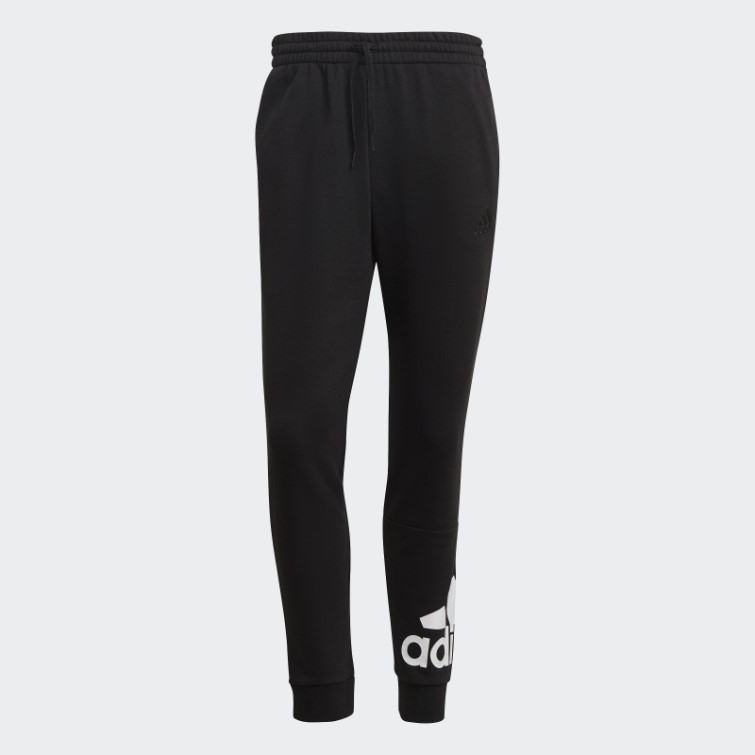 Pantalon Adidas Essentials French Terry Tapered Cuff Logo Blanc