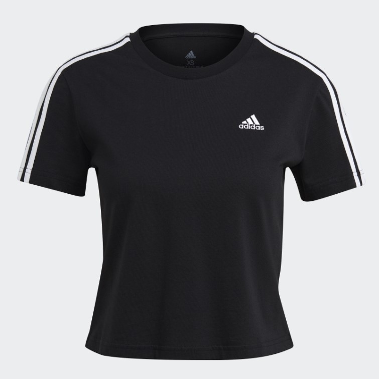 T-shirt Court Adidas Essentials Loose 3-stripes Blanc Fashion