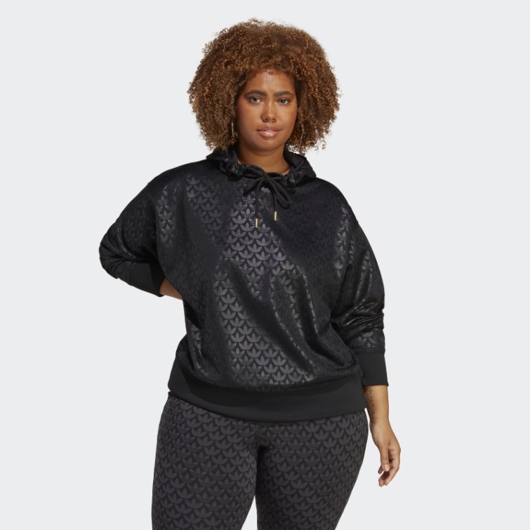 Adidas Sweat à Capuche Logo (grande Taille) Noir